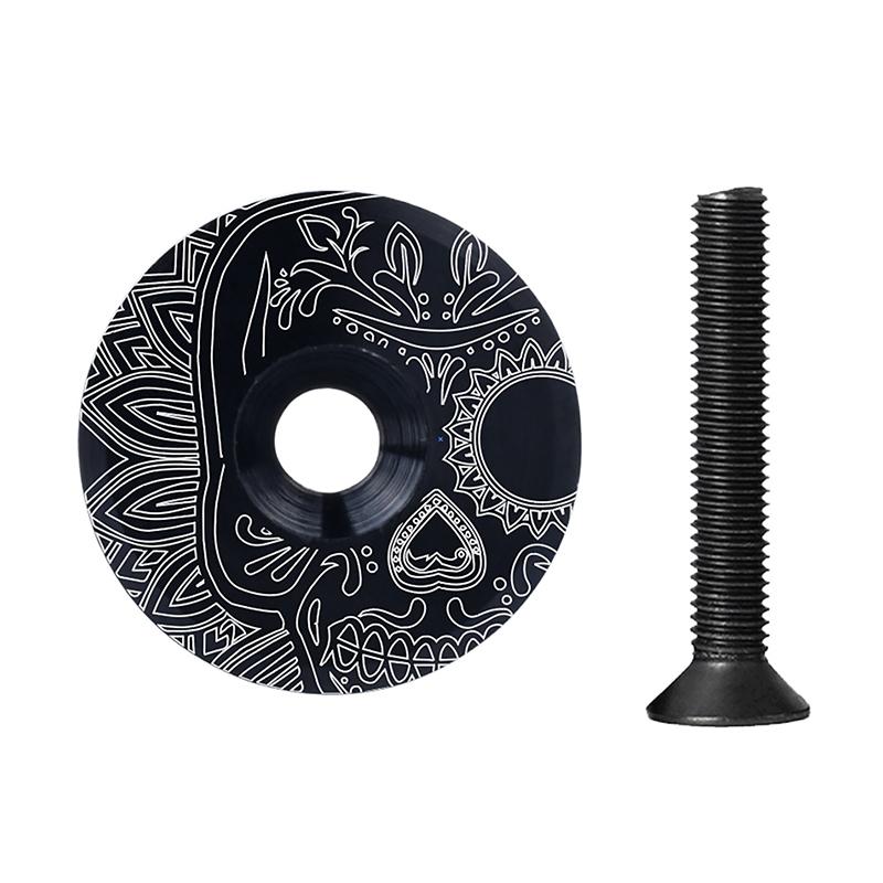 Bike Stem Cover with Installation Screw Durable Aluminum Alloy Front Fork Top Tube Cap for Road Bike  Repair Replacement
