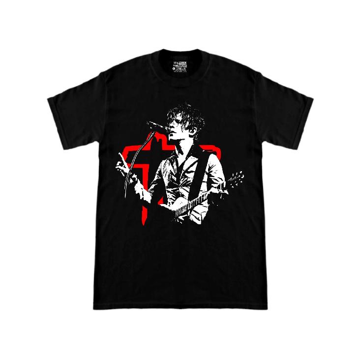 Unisex Black T-Shirt with Short Sleeves Featuring The French New Wave Band Indochine, Perfect for Music And Rock Enthusiasts S чёрный