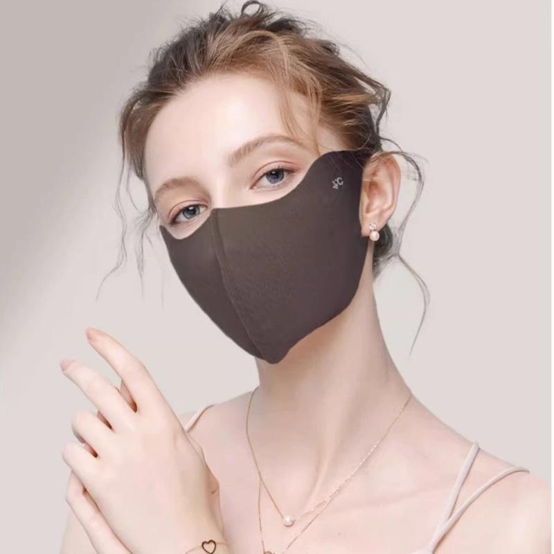 Women's UV Protection Ice Silk Face Mask - Breathable, Washable, Seamless, 3D Design with Hyaluronic Acid