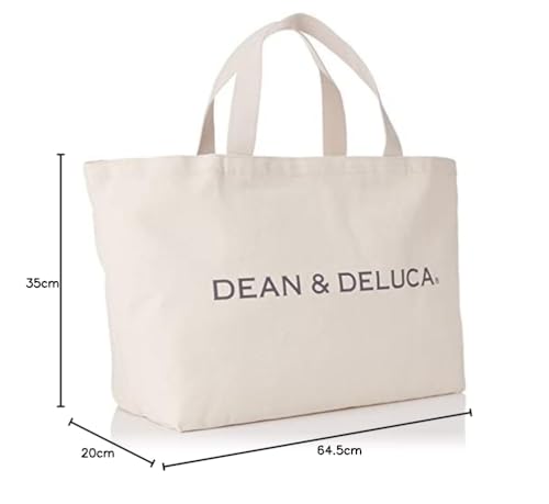 Dean & Deluca Big Tote Bag, Natural, with Inner Pocket, Large Capacity, 35 x 64.5 x 20cm, Handle Length 56cm