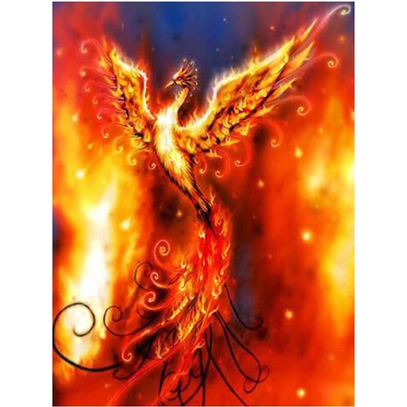 Pittura diamante 5D fai da te Fiamma Phoenix Diamante Ricamo Kit punto croce Completo strass Mosaico Decorazioni per la casa