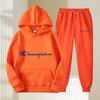 Set Pullover con Cappuccio in Pile Tinta Unita - Tendenza Felpa Casual da Uomo