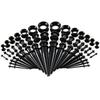 50Pcs Acrylic Ear Gauge Kit 14G-00G Ear Taper Ear Dilation Ear Stretching Kit Unisex