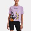 Under Armour X Sesame Street Cartoon Letter Print Basketball Sports High Neck Short Sleeve T-Shirt Women Tops Purple 1369705-566