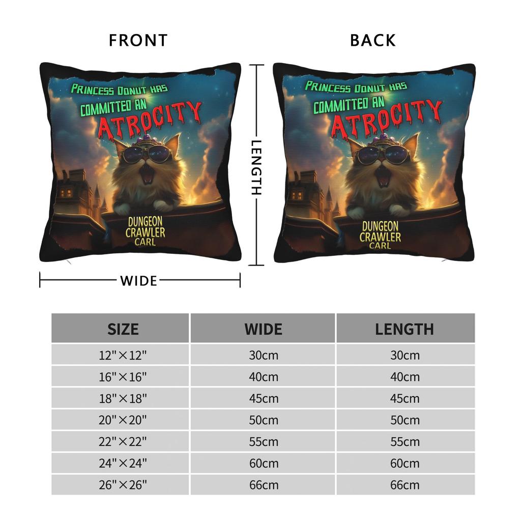 Dungeon Crawler Carl Princess Donut has committed an atrocity Pillowcase Soft Cushion Cover Decorations  Throw Pillow Case Cover