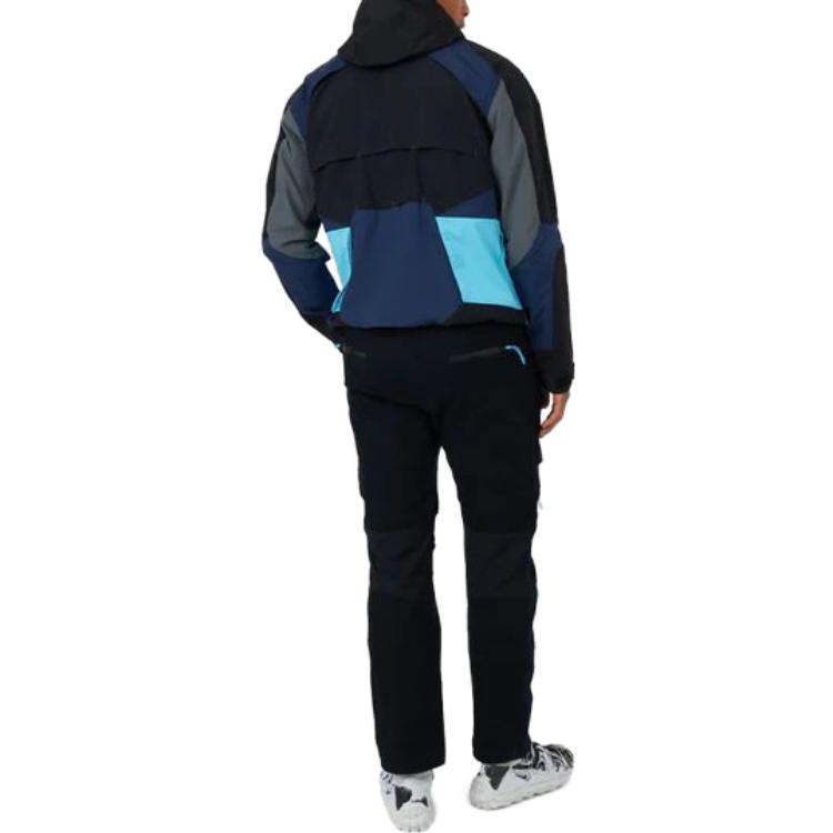 Nike Color-Blocked Fitted Zip-Up Hoodie Jacket Men Outerwear Navy-Blue FB2369-010