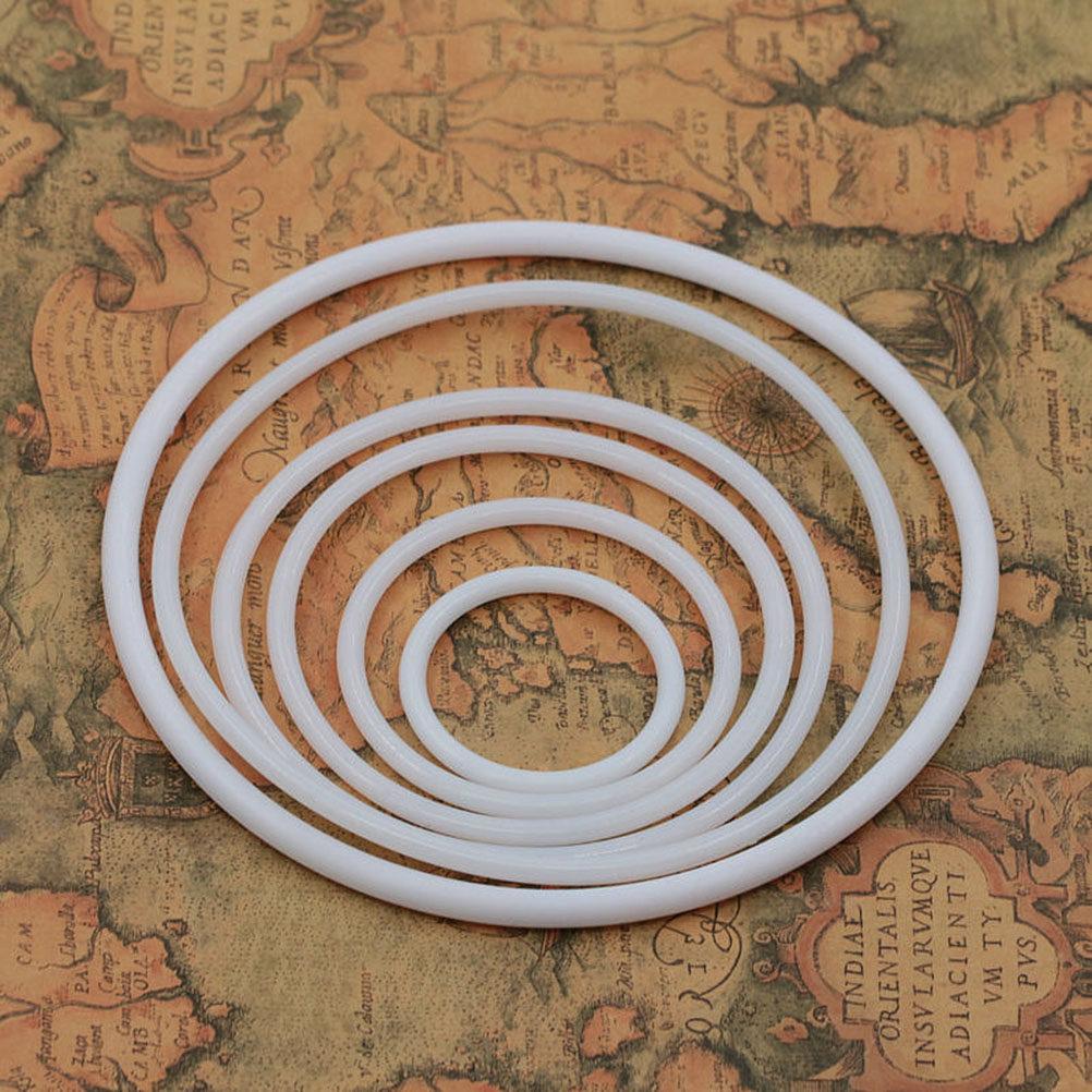 10Pcs Dreamcatcher Ring Plastic Round White Various Sizes DIY Handmade Manual Wrapping Craft Accessories Materials
