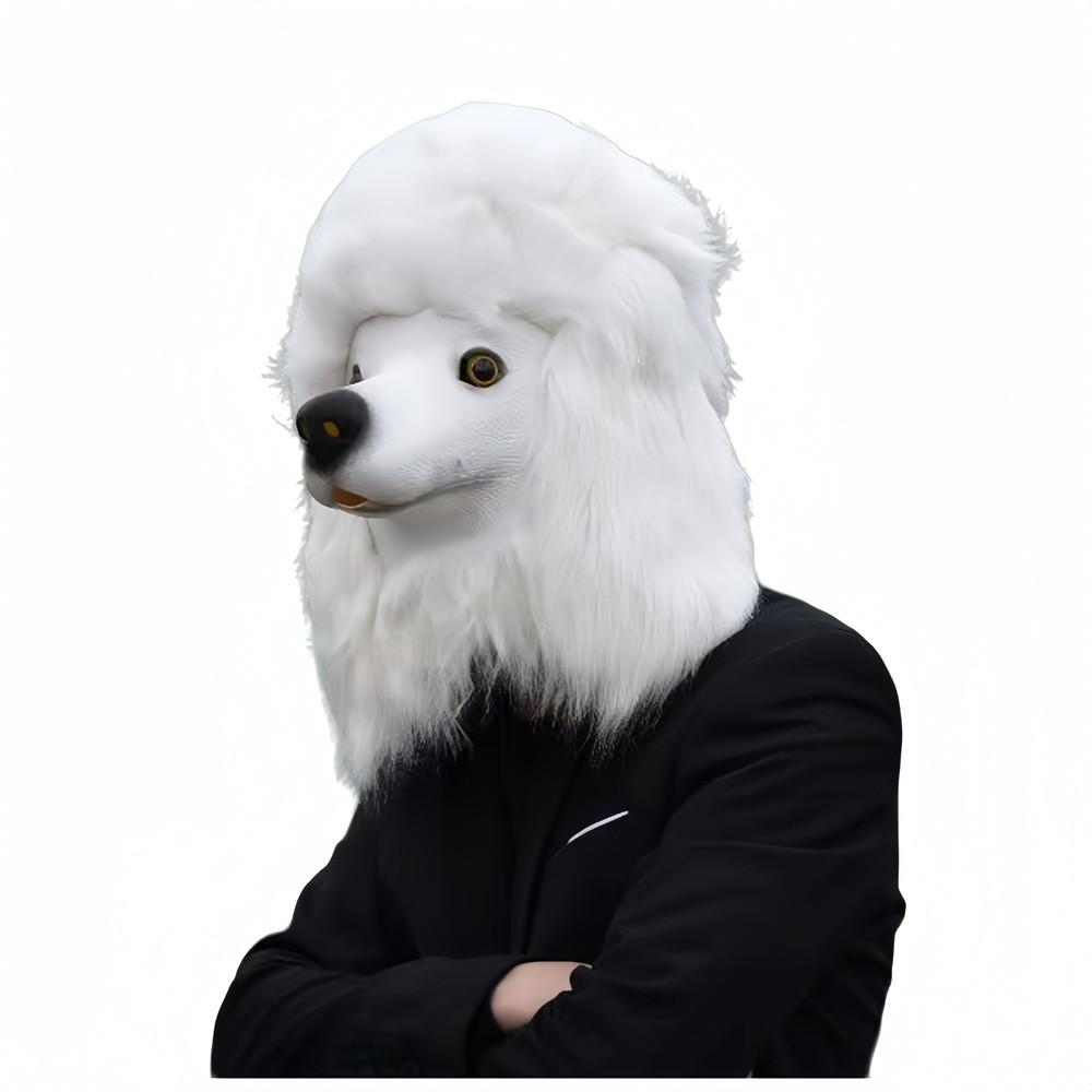 Kostým pudla Maska Latexová Zvířecí Psí Pokrývka hlavy Na Halloweenskou Párty Fotky