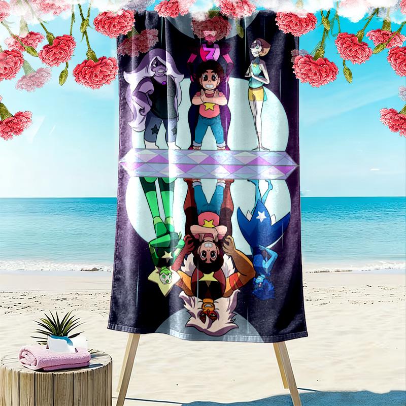 Energetic Cartoon 2D Flat Print Beach Towel, Large Soft Quick Dry Towel for Beach Camping SwimmingXSTJ0915267