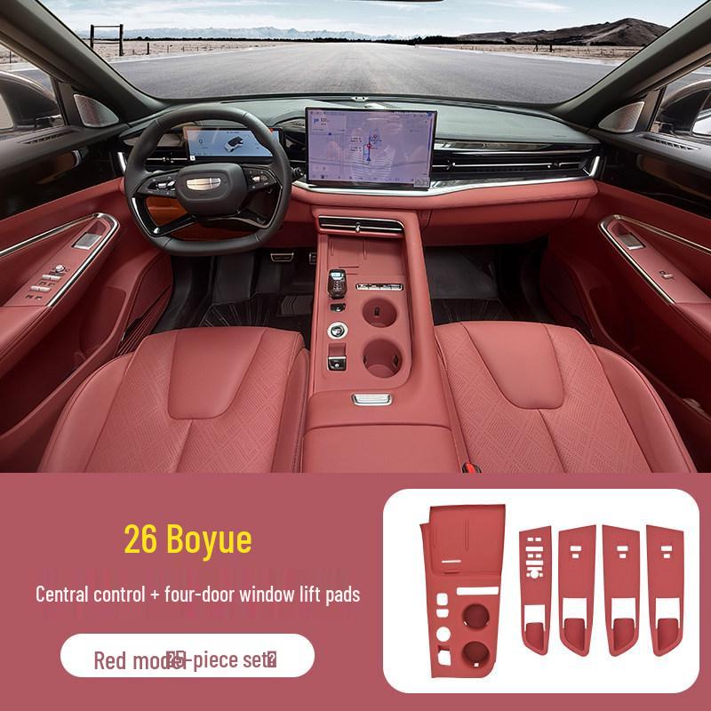 Silicone Protective Pad for 26 Geely Boyue Models - Console & Door Button Film