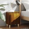 Day and Night - Day and Night Nightstands 2 Units with Oak Brown Wooden Legs 40x30x50cm