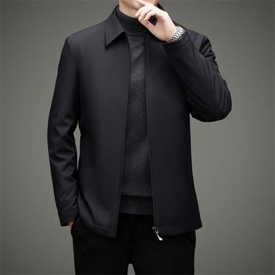 Herfst Winter Heren Zakelijke Jas Schuin Gevoerd Katoenen Jas Jas Heren Kraag Frame Eenvoudige Losse Katoenen Kleding