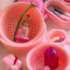 Dollhouse Miniature Plastic Drain Basket Set 6Pcs 1:12 Scale Round Colander Bowls for Home Decor Collectibles