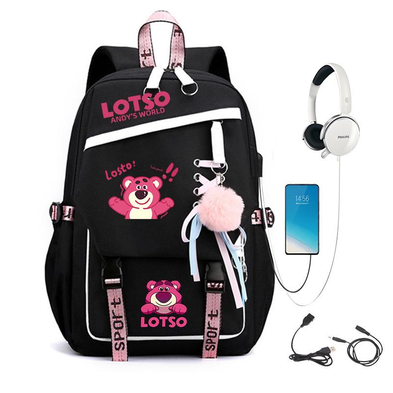 Sweet Strawberry Bear Children'S Backpack Lightweight Ridge Protection Large Capacity Primary And Secondary School Student Burden Reduction School Bag