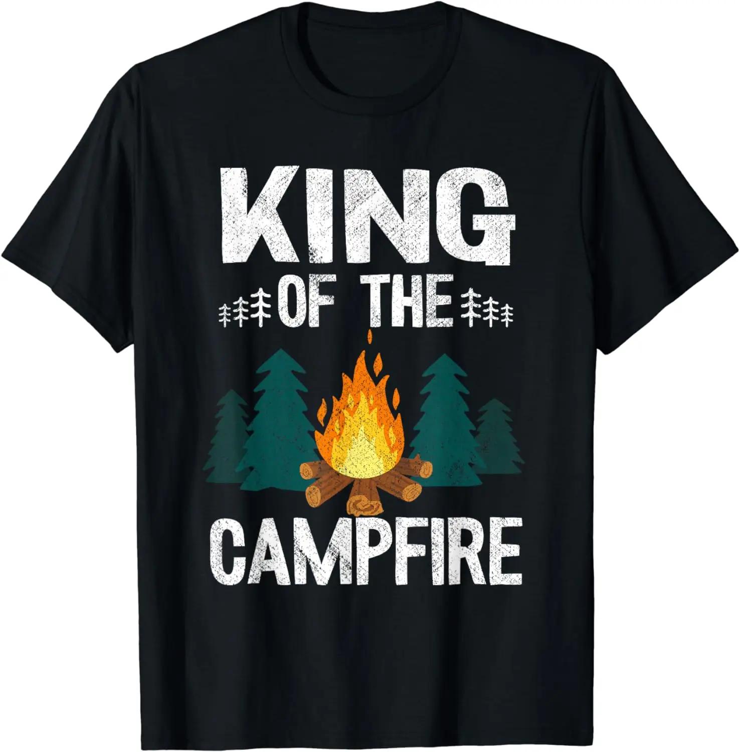 King of The Campfire Happy Hiking Cousin Camp Funny Camping TShirt Unisex Clothing Tops Vintage Camiseta Hombre S