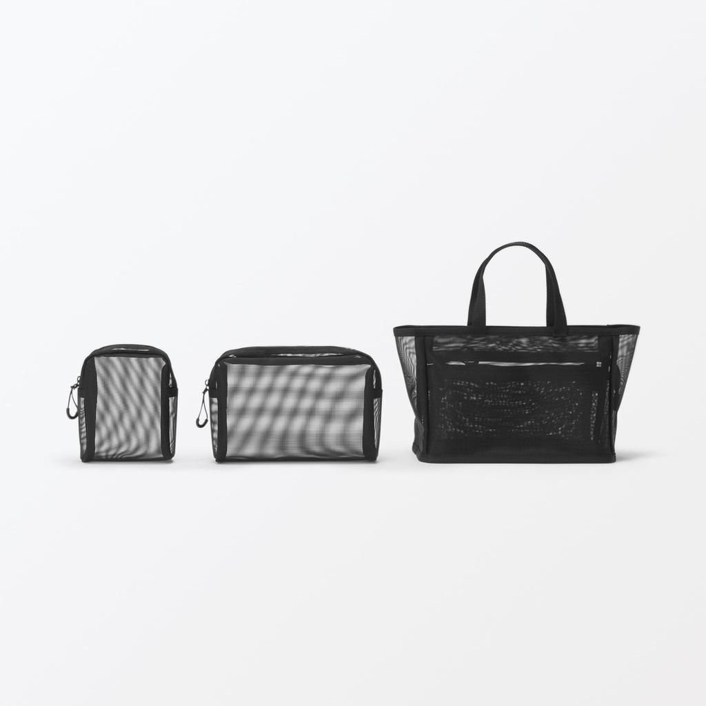 MUJI Nylon Mesh 10 x 4 x 12 84920868 Pouch, Small, Approx. cm,