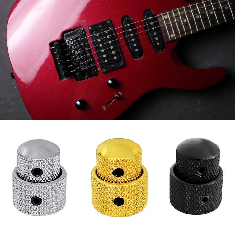 2PCS Metal Guitar Control Knobs Round Knob Set Metal Volumes Knobs for Precise Volumes Tone Tuning On Electric Guitar