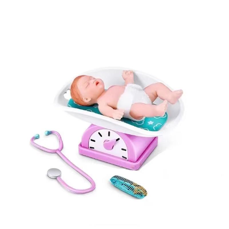 5 Surprise Small Baby Series 2 Silicone Baby Doll  Egg With Cradle Stethoscope Nursery Playset For Kids Toddlers