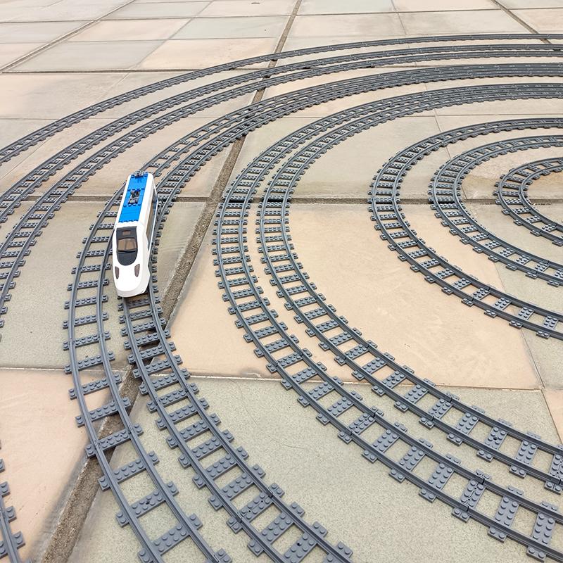 20PCS MOC City Bricks Train Flexible Construction Parts Railway Curve Track R120 Building Blocks Model Accessories Compatible