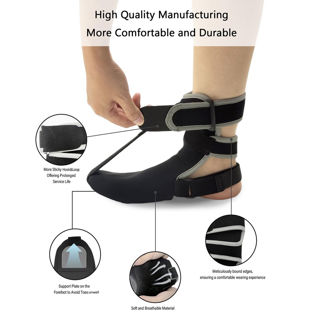 Nachtschiene Socke zur Spannungsentlastung, Fußorthese lindert Schmerzen bei Plantarfasziitis, Fußgewölbeschmerzen, Fersensporn, Fußheberschwäche