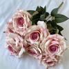 Rose Wedding Decor Artificial Silk Flowers With 7head Design For Bridal Ceremony And Photography