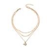 Butterfly Crystal Necklace Fashion Geometric Layered Jewelry For Women
