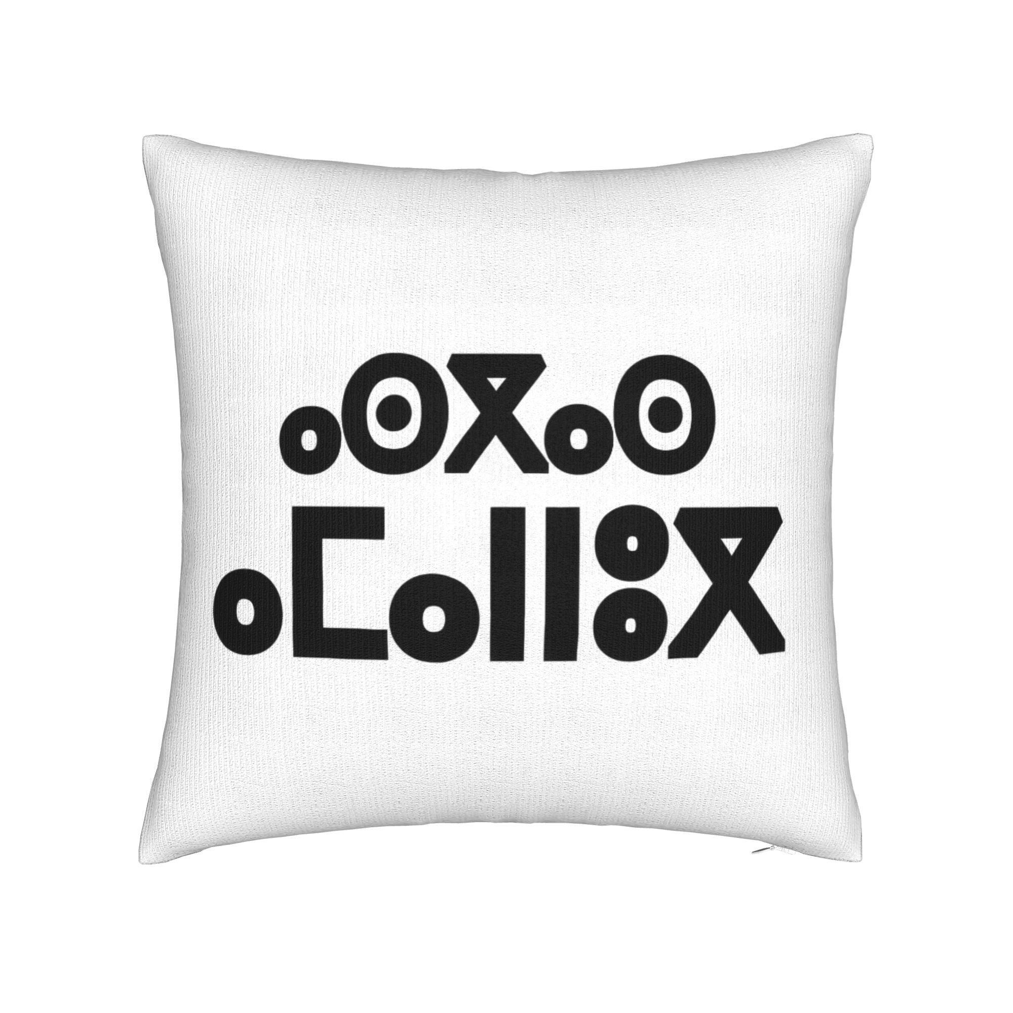 Amazigh Tifinagh Alphabet Pillow Cover Black Symbol Design Cushion Case for Living Room Bedroom Home Decor Gift 40x40cm