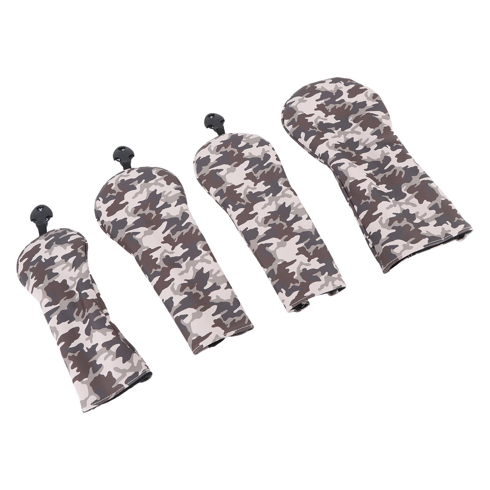 Thick Plush Golf Wood Club Cover Camouflage Brown Golf Club Head Protective Cover with Number Plate