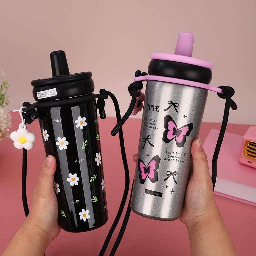 Large Capacity Straw Thermal Cup Leak-proof Car Water Cups Durable Coffee Mug Travel