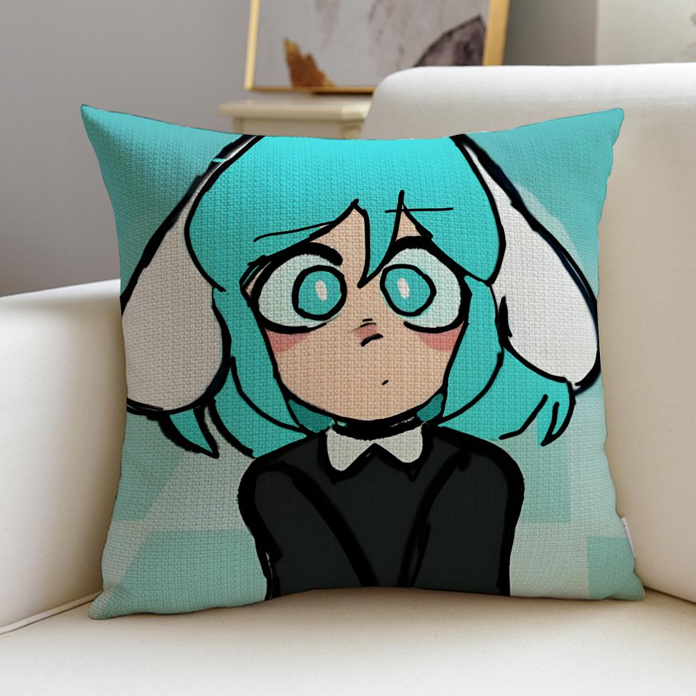 Thrilling PSYCHO CUTIESS Cushion Cover Breathable and skinfriendly linen pillowcase square removable and washable cushion
