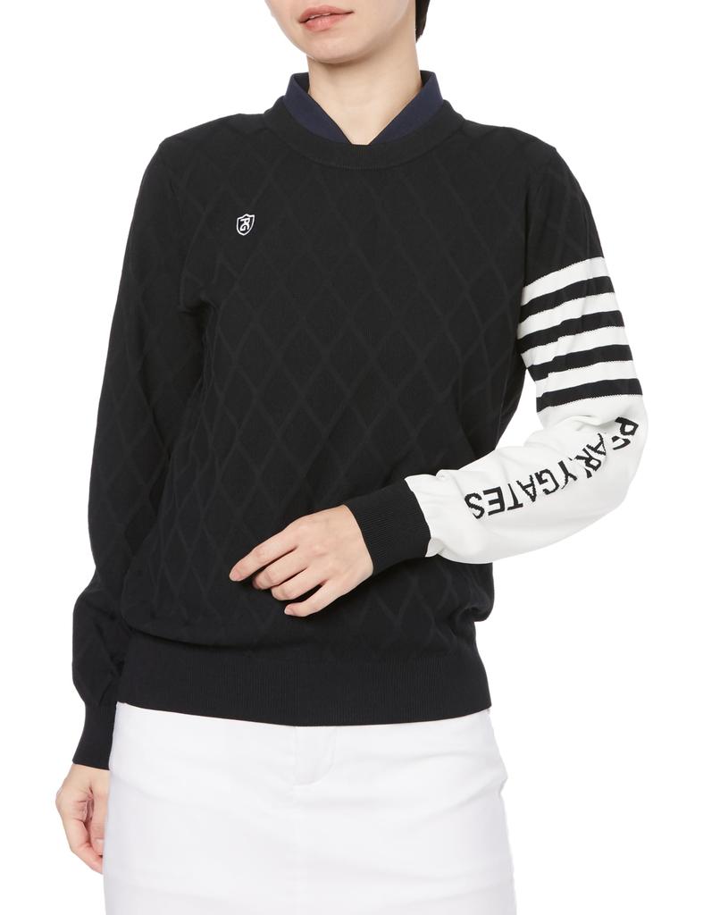 Crew Neck Knit Pullover Light Plug 50 Argyle JQ Navy 0 [Pearly Gates] Women's / 055-3270902 120_Dark [S]