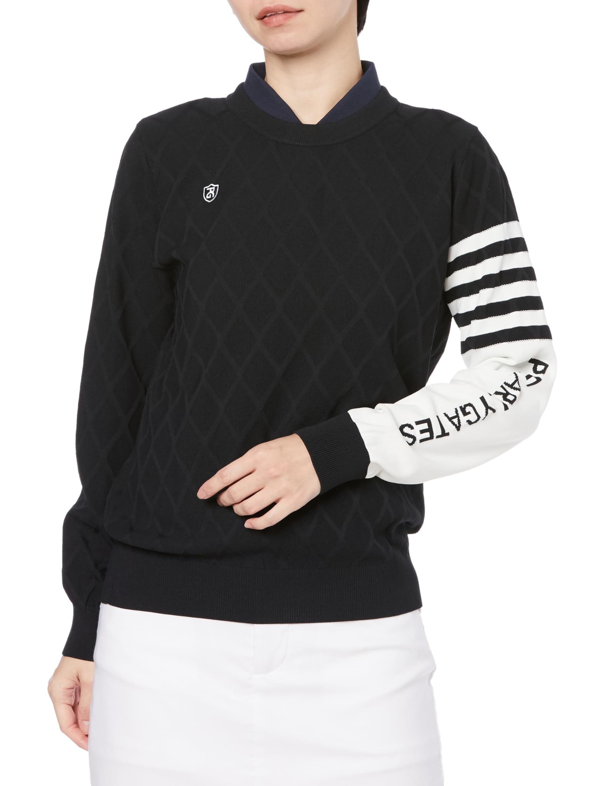 

Crew Neck Knit Pullover Light Plug 50 Argyle JQ Navy 0 [Pearly Gates] Women s / 055-3270902 120_Dark [S]