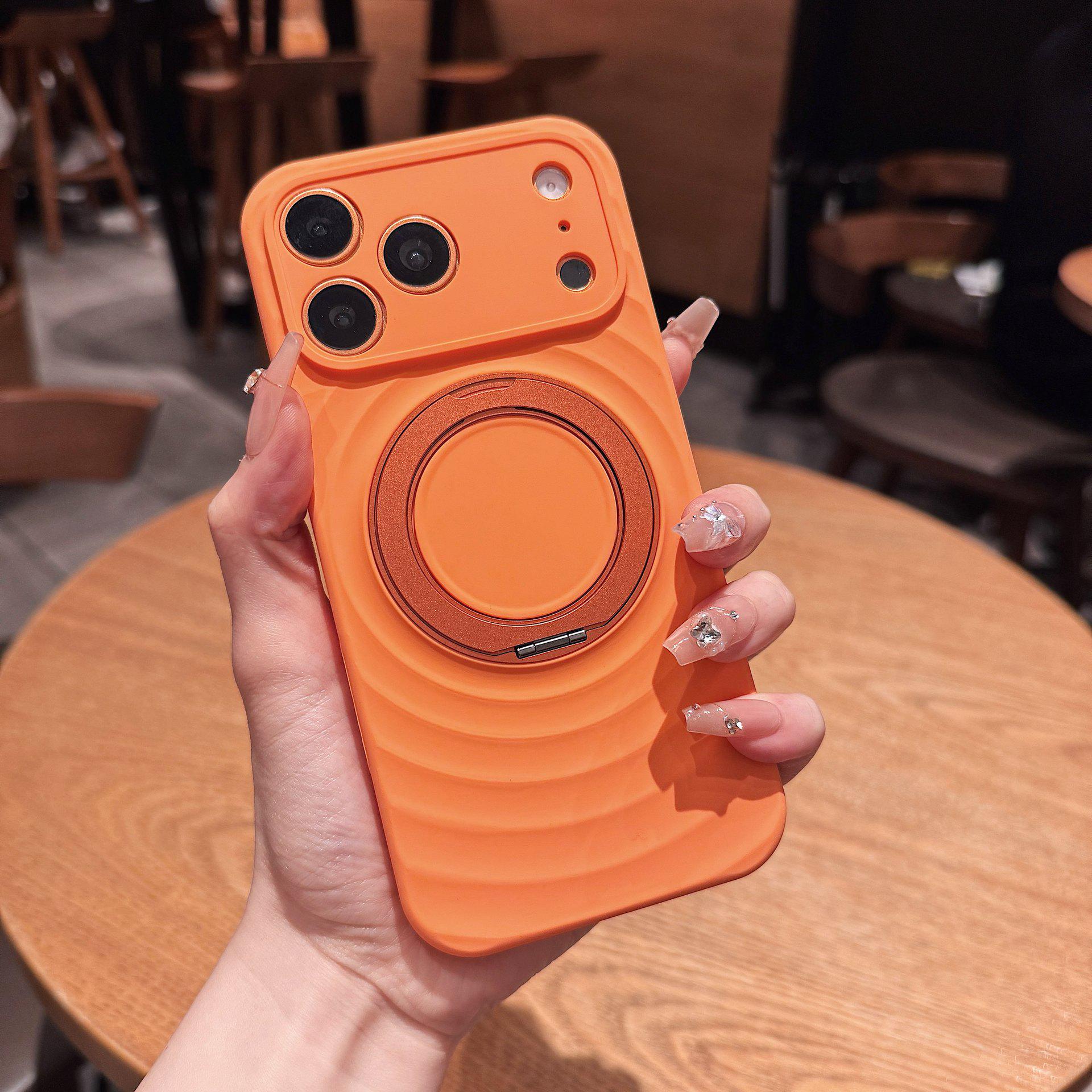 Wave Pattern 360° Rotating Magnetic Liquid Silicone Case for Apple 17 Pro Max. 17 Pro Max