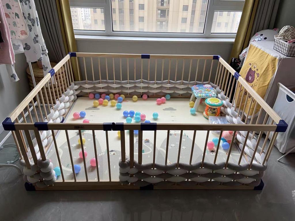 European Single Strand 5cm Cable Knit Baby Bed Bumper - Handmade Anti-Collision & Anti-Fall Decoration