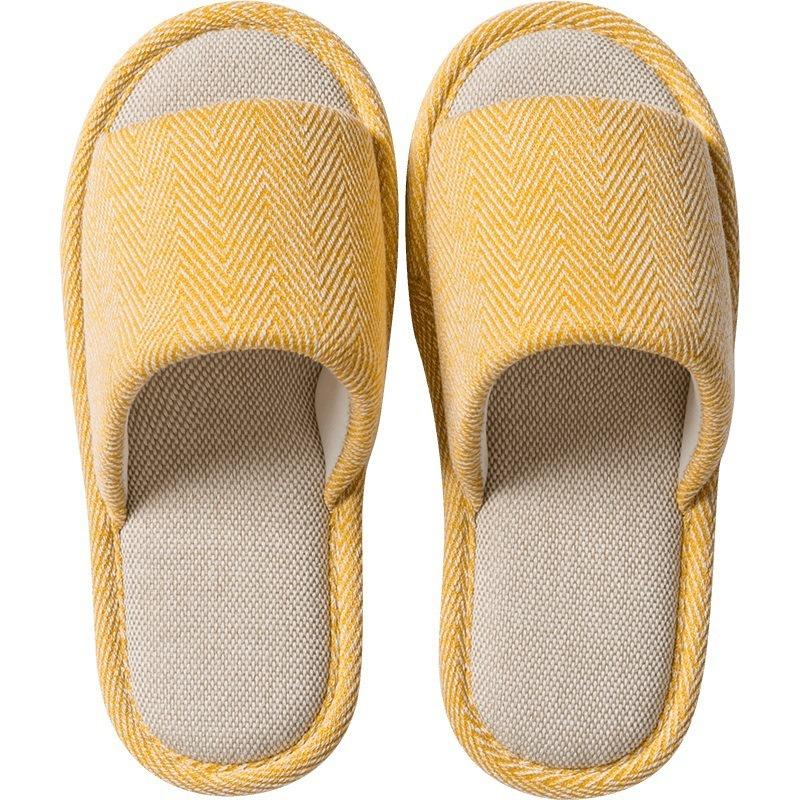 Cotton and linen slippers women's summer home household linen indoor home couple non-slip four seasons spring and autumn men's floor slippers