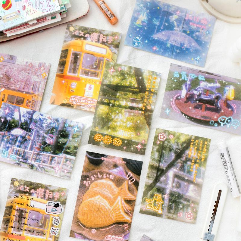 40 Pages Japanese Retro Memo Pad Scrapbooking DIY Kawaii Stationery Non Sticky Notes Journal Material Collage
