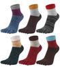 WIOIW Men's Five-Toe Socks, Durable Cotton Socks for Running, Sports, Commuting, and School, 6 Pairs