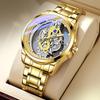 Men's Luminous Quartz Wristwatch with Hollow-Out Design and Imitation Tourbillon.