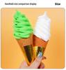 Night Market Ice Cream Cone Model: Realistic Torch Dessert Prop for Photography and Decor