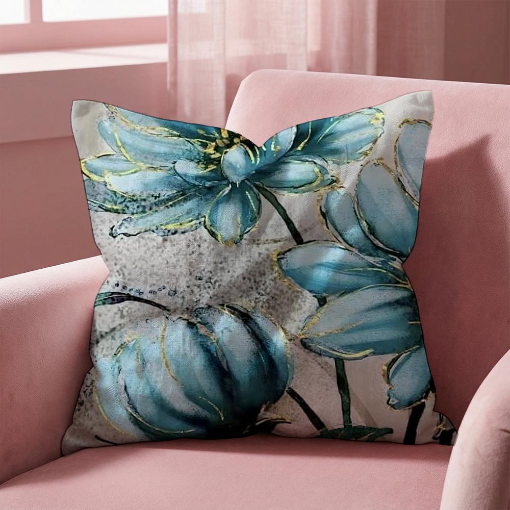 Oil Painting Floral Elegant  Cushion Cover Multi-Scene Pillow Cover for Home & Car - Reversible, Soft & Durable for Daily Use