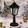 Christmas Snow Globe Stearinlys Lampe Batteridrevet nifsende spinnende vann Glitrende snømann Juletre Nattlys