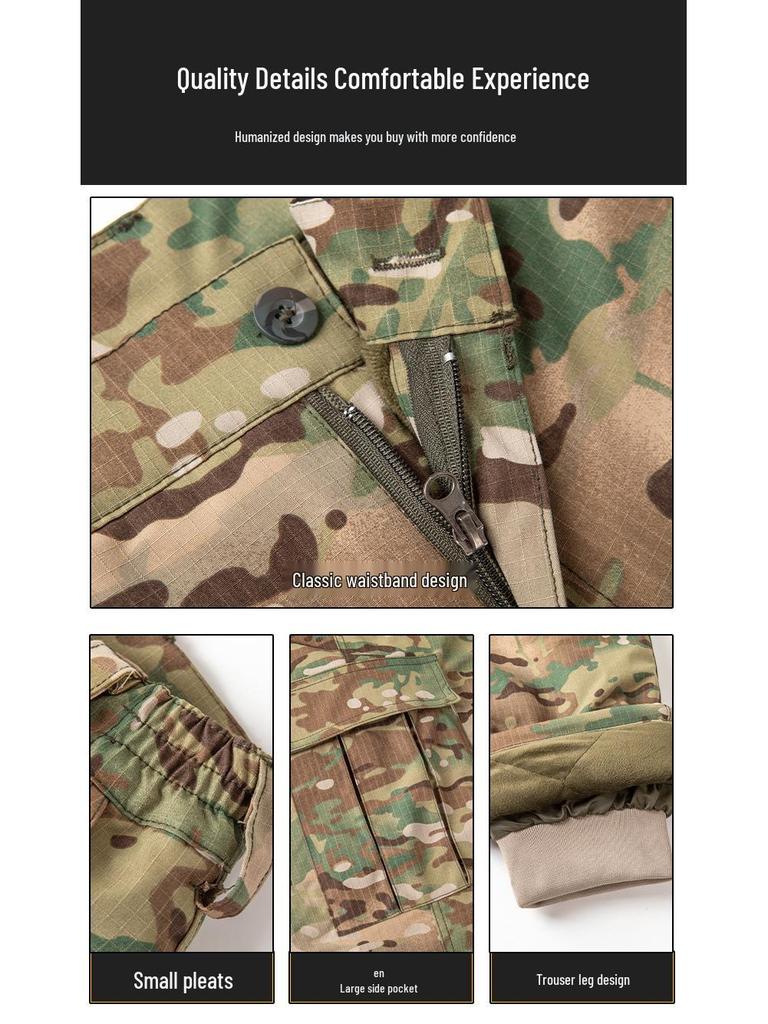 Winter Tactical Men's Camouflage Pants - Warm, Waterproof, Windproof, Wear-Resistant, Straight Leg Cotton Assault Pants