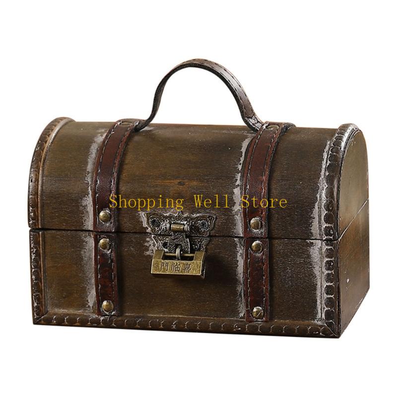 KX4B Elegant Retro Styles European Travel Case Practical Sturdy Storage Box for Daily Use and Home Decoration