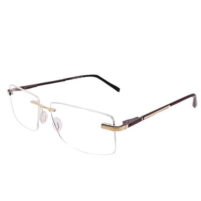 RSINC RimLess frame/eyeglass/Spectacle, Optical, Metal & Plastic For Men And Women,  MC Gold Brown 31008 56-18-142 (IB-21) M1 Mechi
