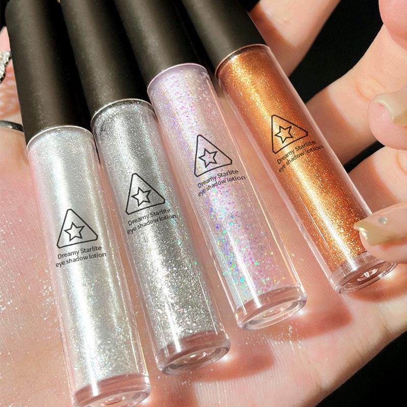 Gemon Star Diamond Liquid Eyeshadow: Fine Shimmer Highlighter with Glitter for Brightening and Pearlescent Under-eye Glow.