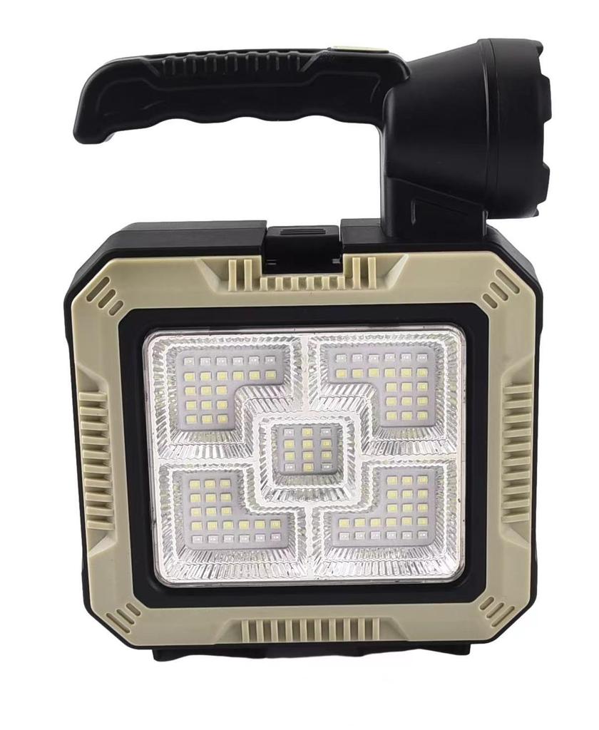 Portable Solar LED Spotlight with Integrated Tool Kit - High-Brightness, Rechargeable Emergency Light for Outdoor Use