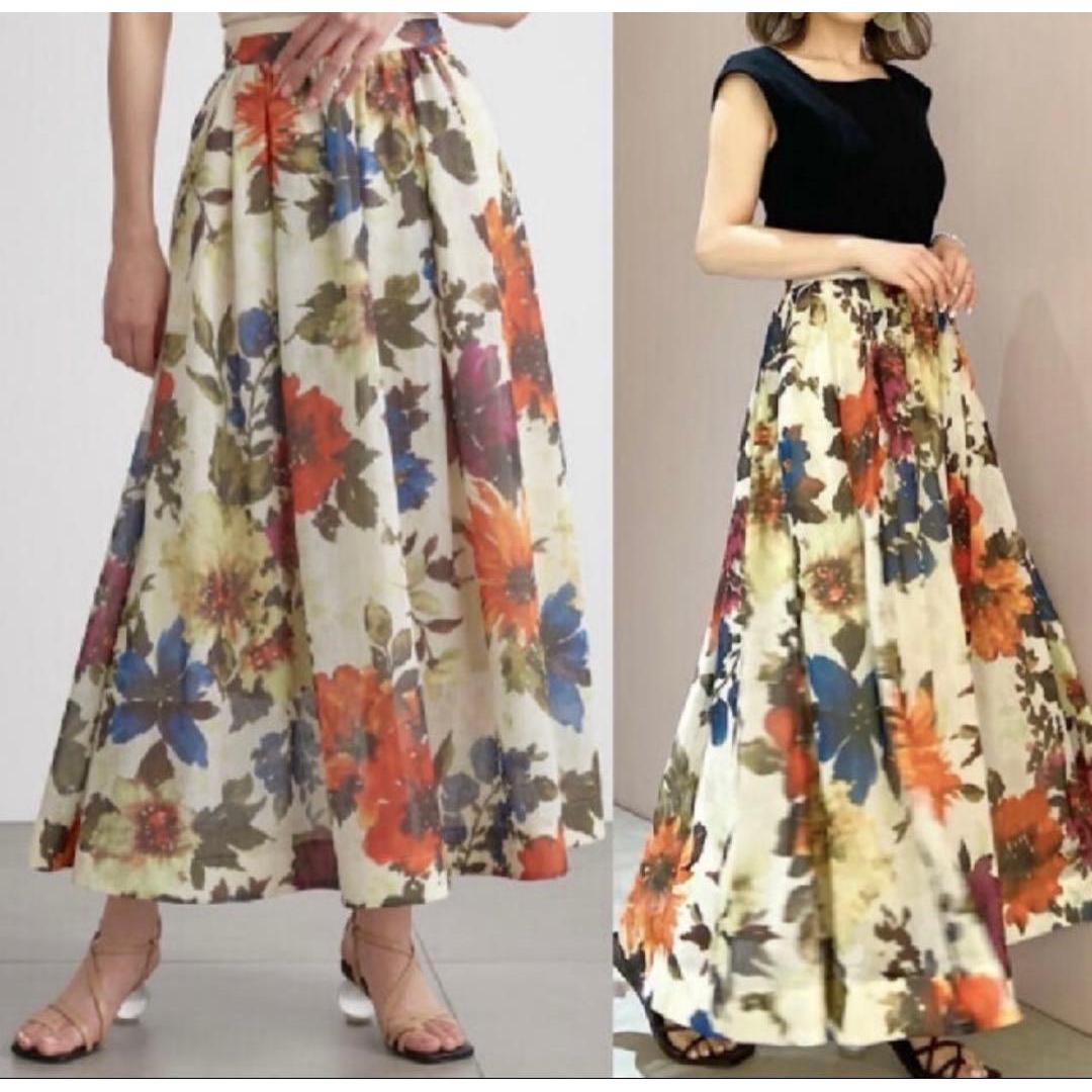 LilyBrown Botanical Flower Print Skirt Floral Pattern