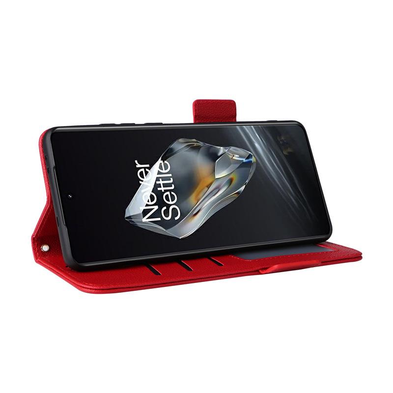 OnePlus 12 5G Leather Case with Card Holder, Stand, Lanyard, and Protective Shell.