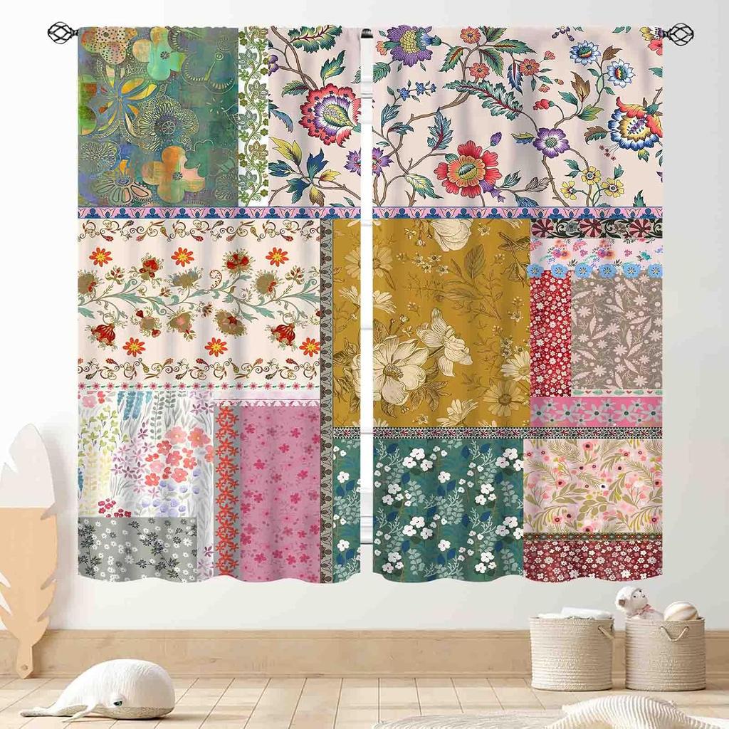 Mushroom Curta, Retro Wild Floral Botanical Mushroom Cottagecore Nature Plants Herbs Farmhouse Blackout Drapes For Kitchen