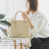 [Rename] Round Zipper 2-Way Handbag Tote Bag for Women, Beige, for Entrance Ceremonies, Graduations, and Kindergarten Entrance and Graduation